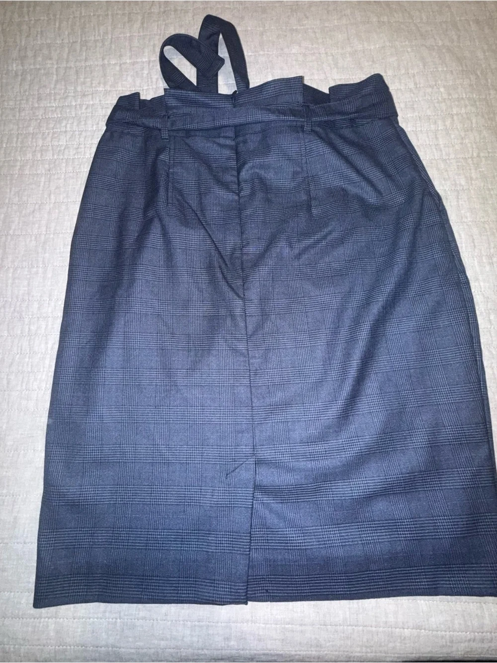 Banana Republic Blue Plaid Pencil Skirt with Waist Tie, Size 8P